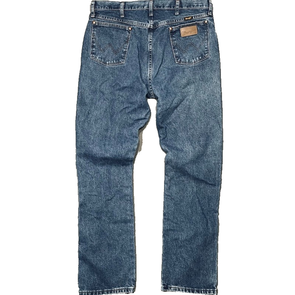 Wrangler 13MWZGK Jeans Mens 36x33 Medium Wash Blue Cowboy Cut Original Fit Denim - Picture 4 of 9